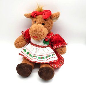 Build A Bear Stuffed Christmas Moose Plush Toy Sanitized Collectable Holiday